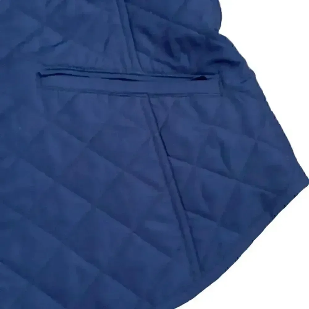 Van Heusen Navy Quilted Cozy Sleeveless Vest Full Zip Polyester SZ SP